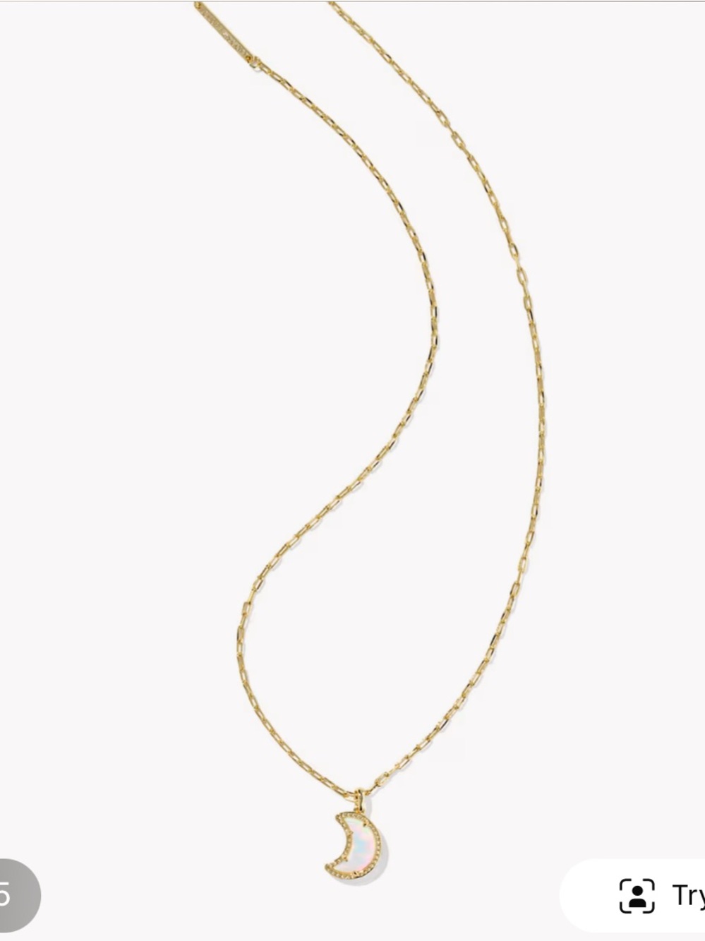 Kendra Scott Gold Crescent Moon Necklace - Picture 7 of 8